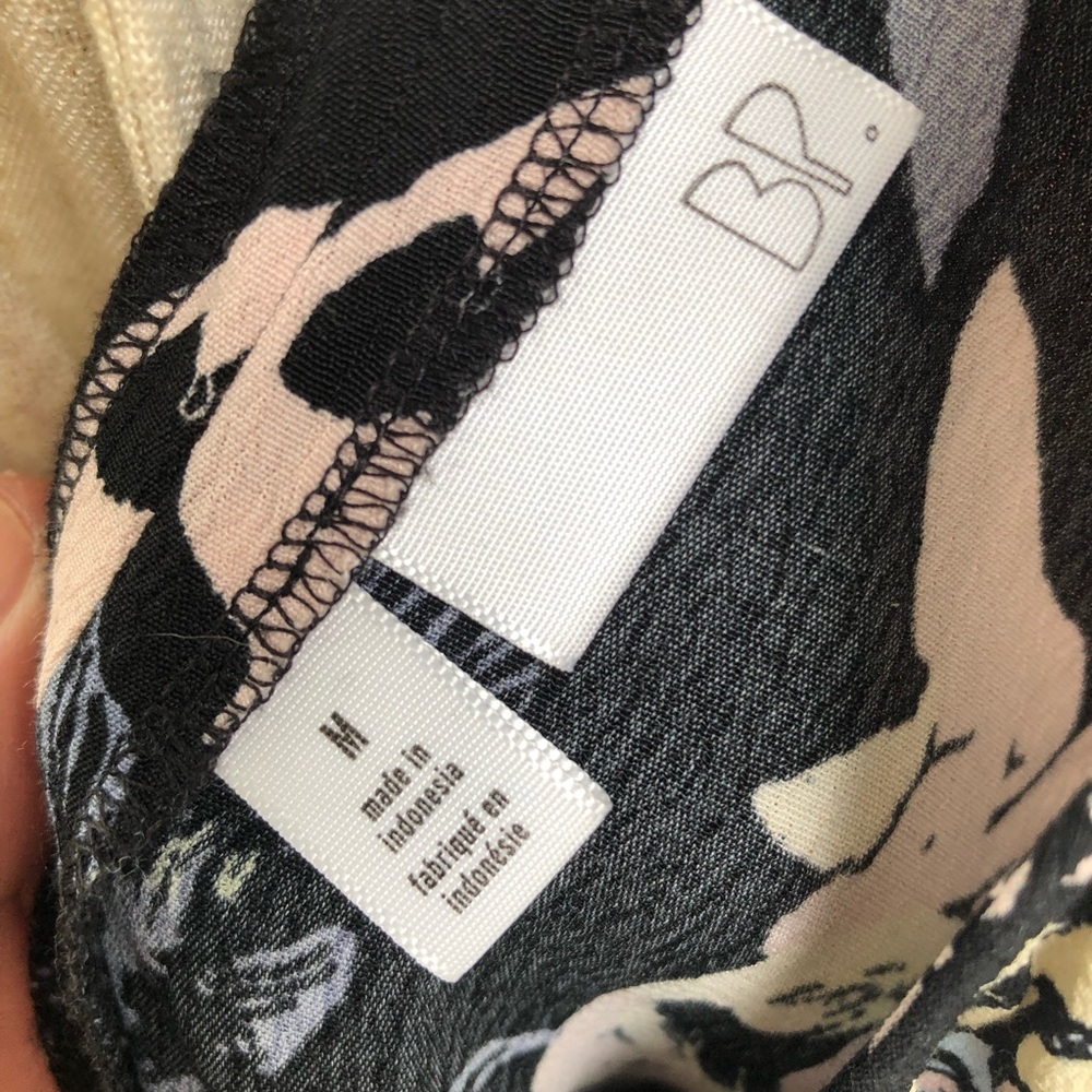 Babydoll halter dress in Black & Blush modern floral print - Picture 6 of 6